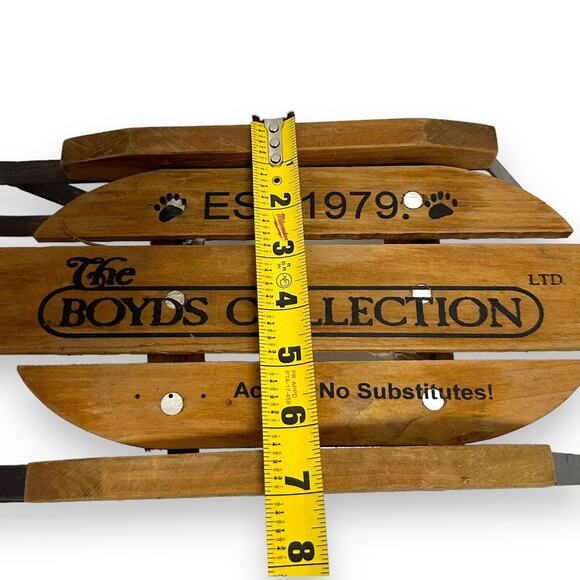 Boyds Collection Sleigh Est 1979 Cold Winters Day Metal Sled Wood Bears With Tag - Picture 9 of 12